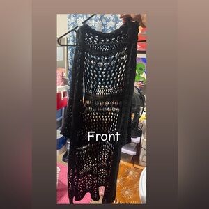 Black Crochet Cardigan